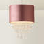 34cm H Cotton Blend Drum Pendant Shade ( Slip-On ) in Pink