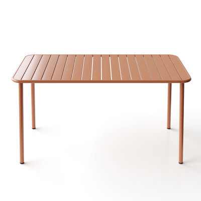 Longue table rouge pour les loisirs extérieurs et intérieurs, de style américain, tissu imperméable en métal, profondeur de 54,95 po, largeur de 27,65 po, hauteur de 30,38 po, cadre de jeu d'eau, table de jeu Claret, balcon adapté