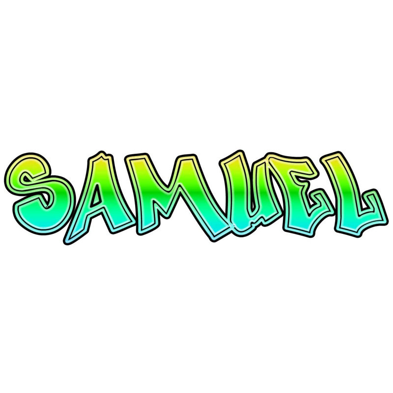 Adhésif décoratif graffiti personnalisé, Jaune / vert, H 12 po x l 40 po