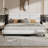 King Size Upholstered Platform Bed With LED Light Strips,White