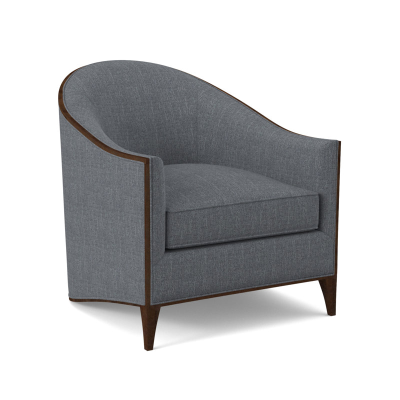 Atelier Barrel Chair, American Walnut, Elise Harbor 100% Polyester