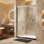 Porte de douche coulissante double H 74 po x l 48 po avec verre trempé de 8 mm certifié Sgcc