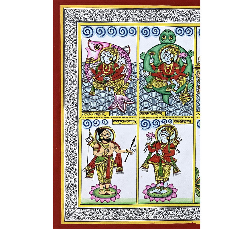 Lord Vishnu Dashavatara | Phad, peinture de Kalyan Joshi