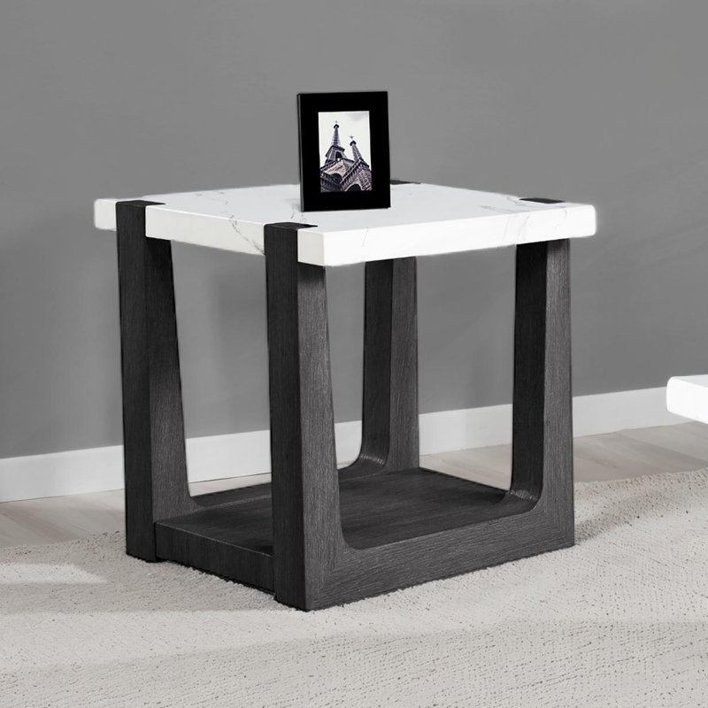 Table d'appoint moderne d'une pièce avec plateau en imitation marbre
