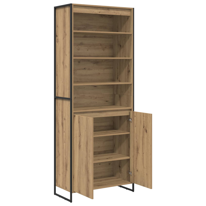 vidaXL Tall Cabinets with Storage with Door Engineered Wood Industrial Unit, Artisian Oak