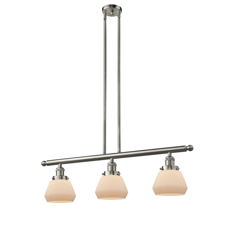 Chill 3 - Light Kitchen Island Pendant, Brushed Satin Nickel, Matte White Cased