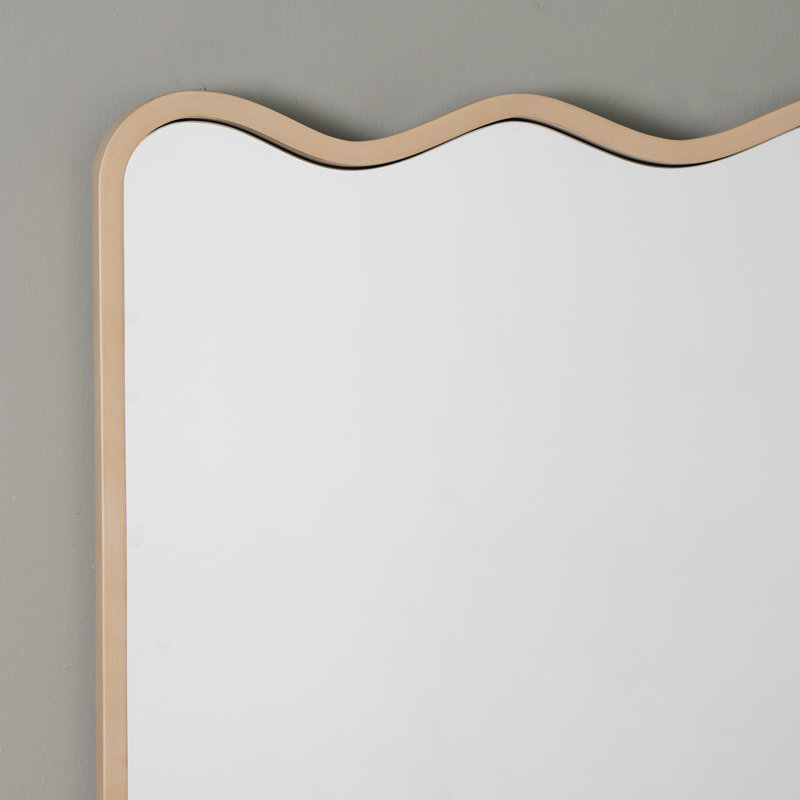 Renette Wavy Solid Wood Beveled Mirror
