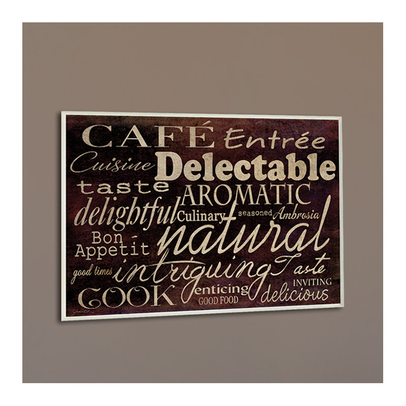 Ehme «Café Entrée», art textuel sur bois
