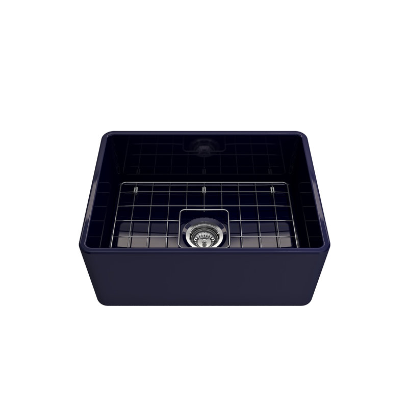 Évier de cuisine de ferme avec accessoires L 24 po x l 18 po, Bleu saphir