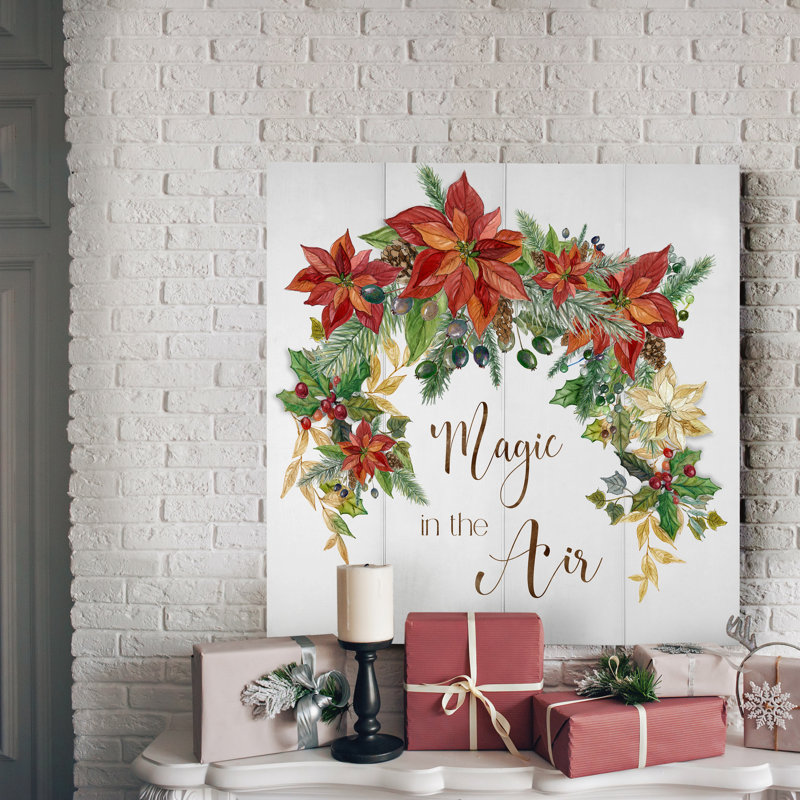 Poinsettia Magic - impression sur toile tendue, H 10 po x l 10 po x P 1,5 po