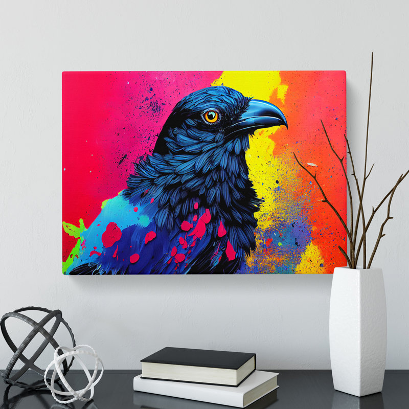 Raven Bird Splash Vol.4 Abstract - Wrapped Canvas