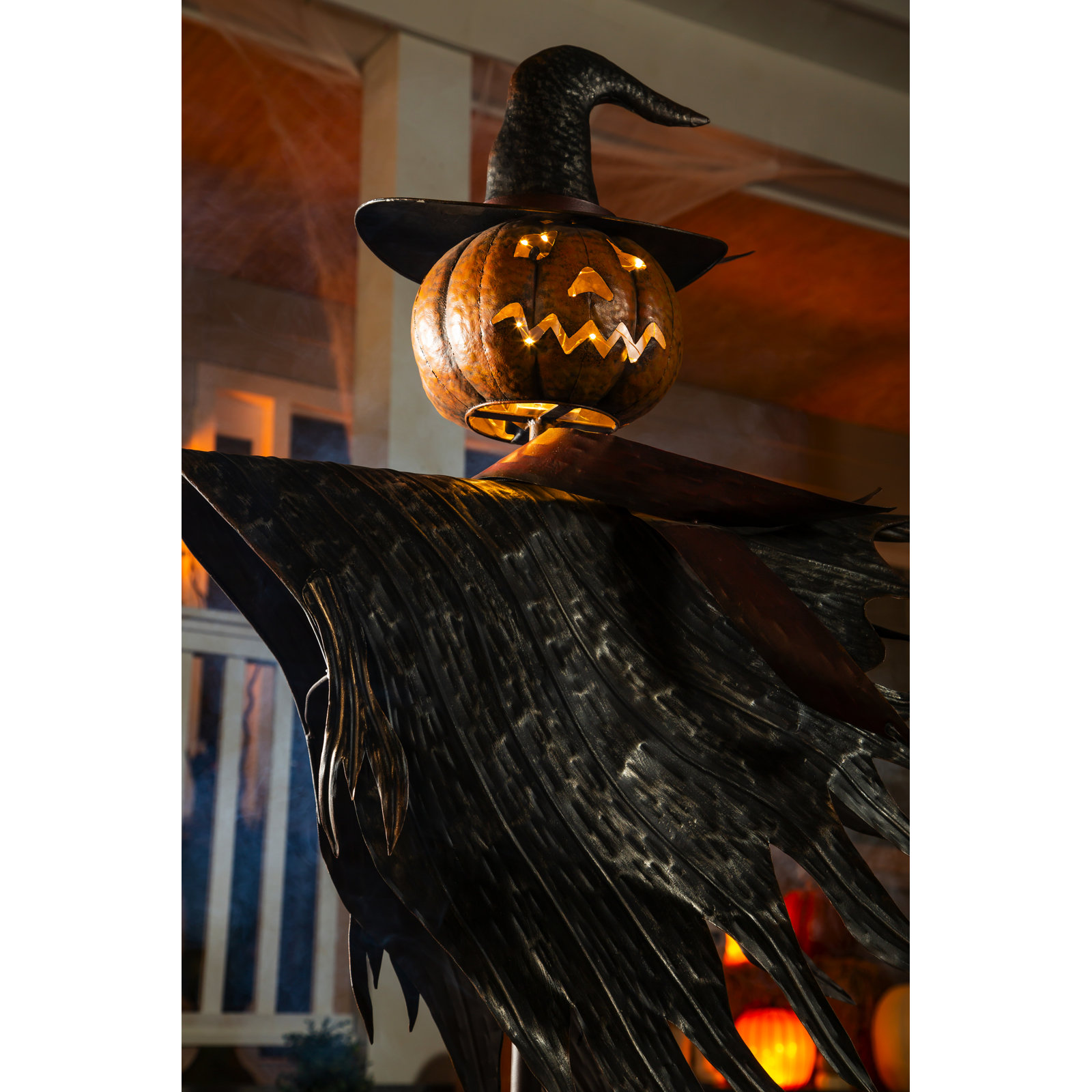 Jack-O-Lantern Scarecrow Garden Stake