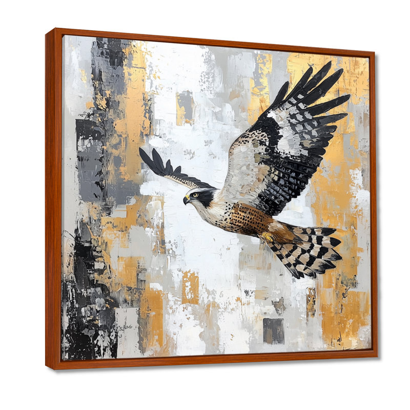 Hawk Soaring Over The Mountains II - Hawk, impression d'art mural, H 30 po x l 30 po, Brun