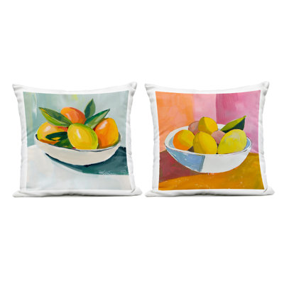 Ensemble de 2 coussins Fresh Fruit in Bowl Design by Walker Noble