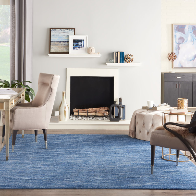 Nourison Essentials Navy/Blue Indoor/Outdoor Area Rug, Rectangle 12' x 15'