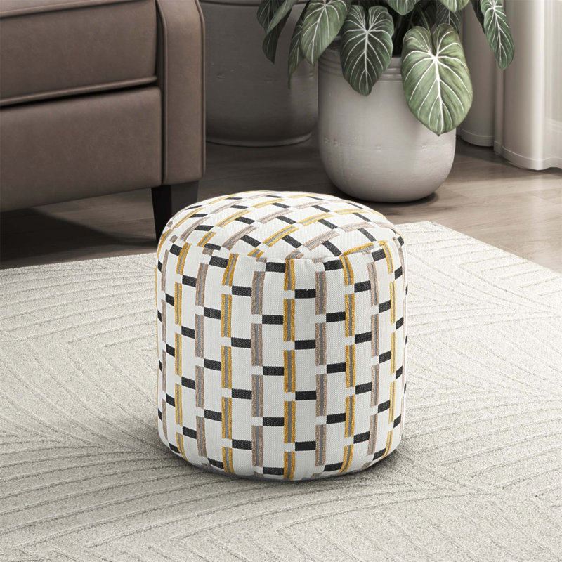 Pouf cylindrique avec tissu jacquard multicolore, repose-pieds moderne et repose-pieds, repose-pieds antidérapant, fauteuil à billes confortable, repose-pieds 1pc