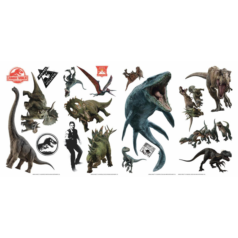 Jurassic World Fallen Kingdom Peel and Stick Dinosaur Wall Decals