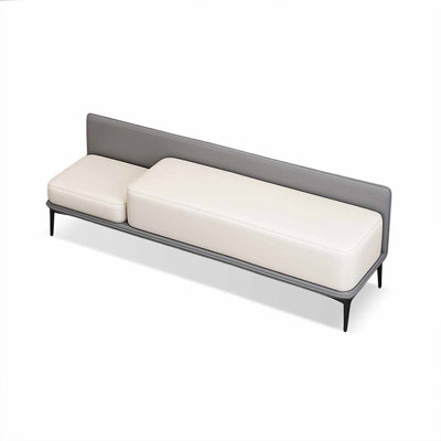 Banc rembourré gris