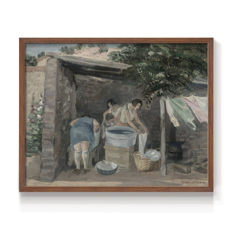 Paysages rétro-CCVVIV - reproduction encadrée, H 16 po x l 20 po, Noyer