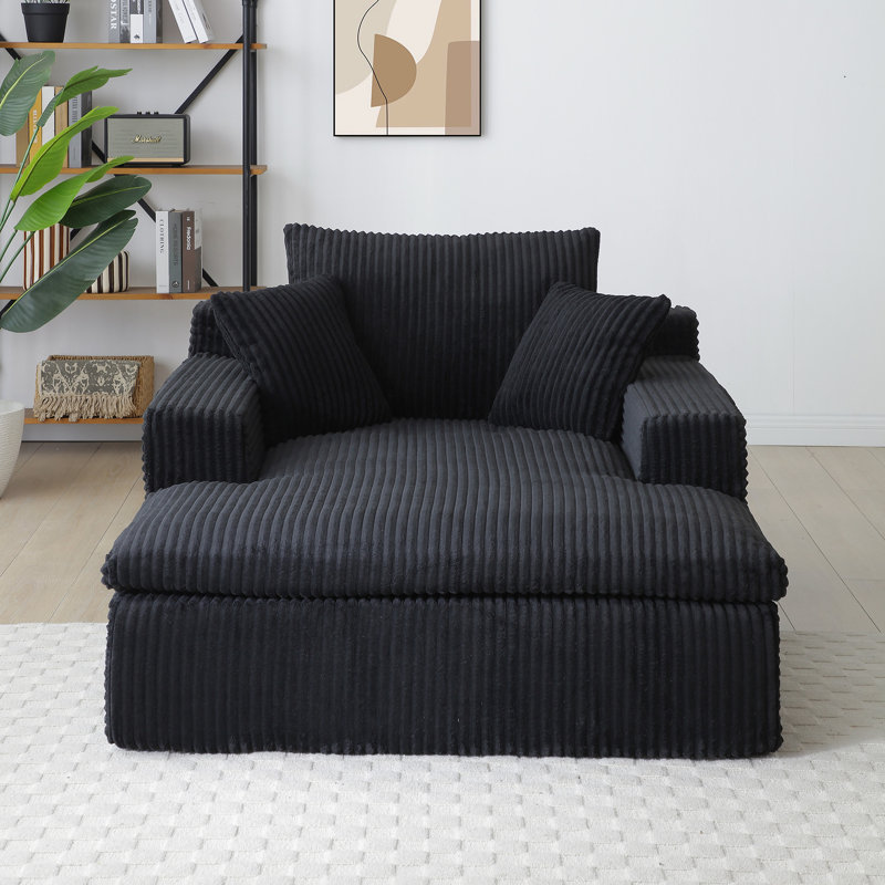 Chaise longue d'intérieur 64 po x 46 po, Noir
