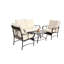 Ensemble de mobilier d'extérieur 4 pièces, ensemble de conversation en osier pour terrasse, canapé en rotin brun avec coussin-825256842