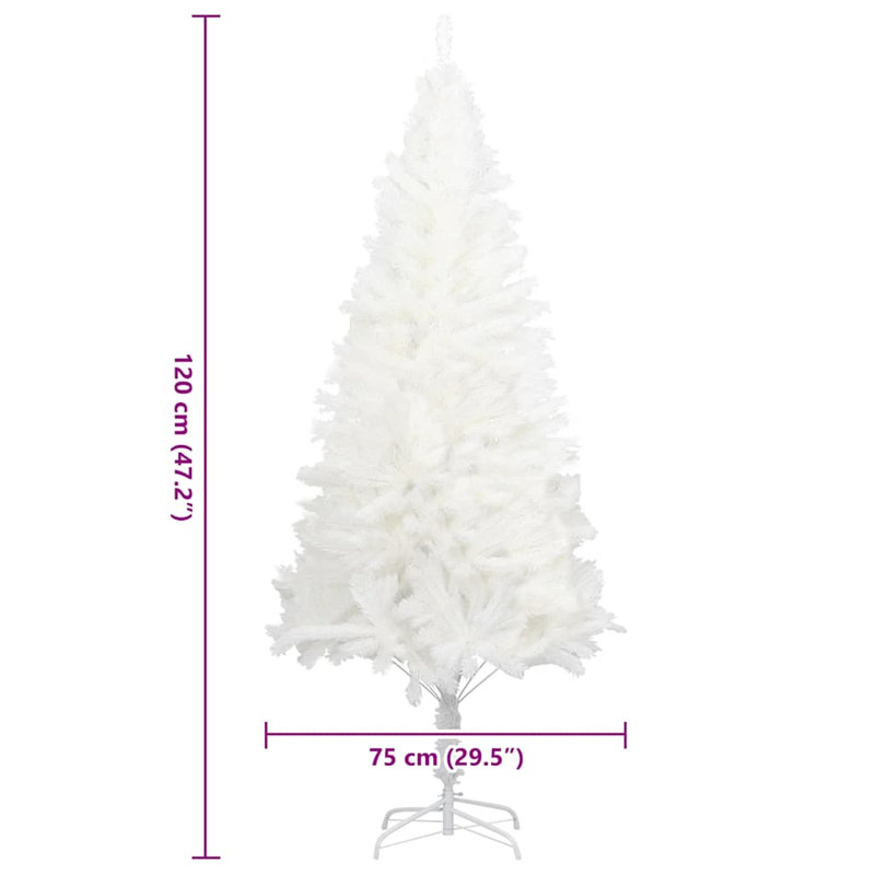 	vidaXL Artificial Christmas Tree Lifelike Needles White, 3.94ft H