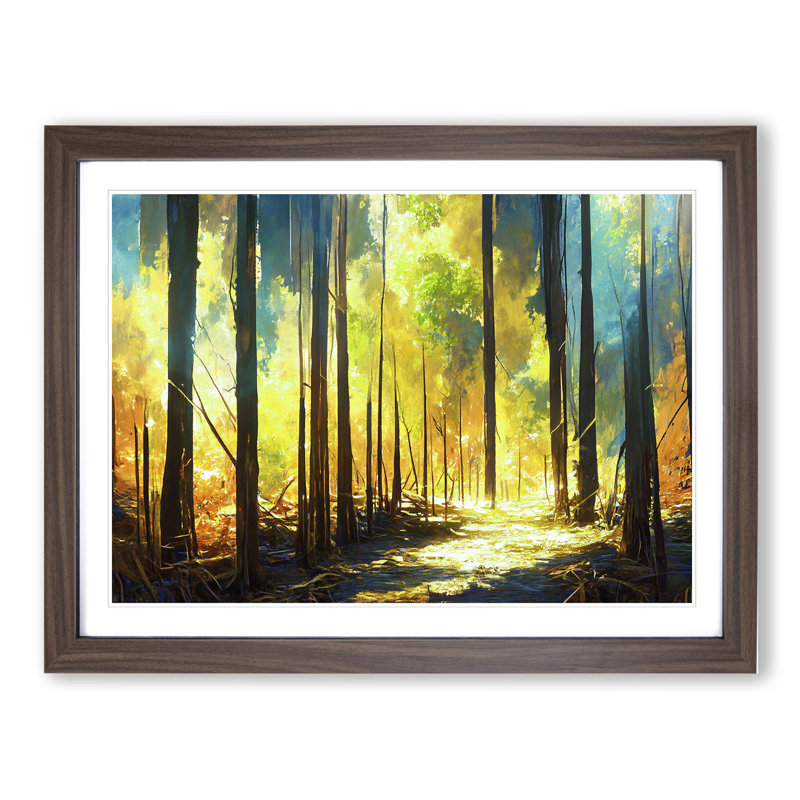 Golden Abstract Forest Vol.1 - Framed Print