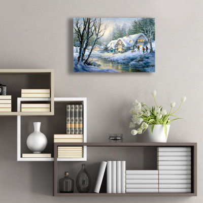 Art mural en verre épique «Winter Frolique» par Nicky Boehme, 24 po x 16 po