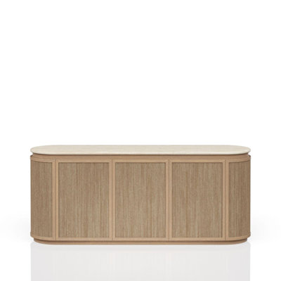 Stone Top And Rope Front Server Modern Sideboard