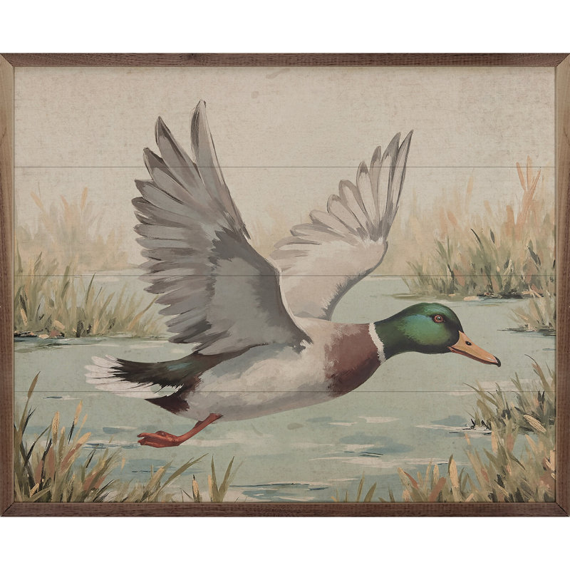 Duck Over Pond, 8" H x 10" W