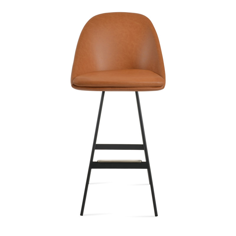 Tabouret Avanos Balat, Tabouret de bar (siège d'une hauteur de 28,5 po), Caramel PPM, Noir