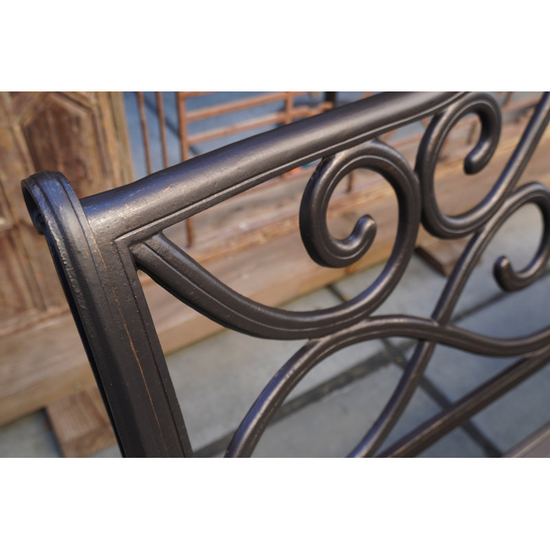 Banc de parc en aluminium coulé Mcgarity, H 34,5 po x l 60 po x P 25,25 po