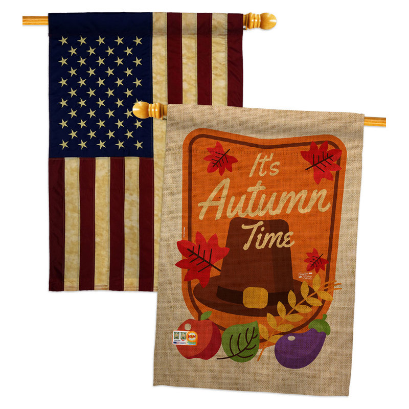 Drapeau de maison 40 po x 28 po en polyester It's Autumn