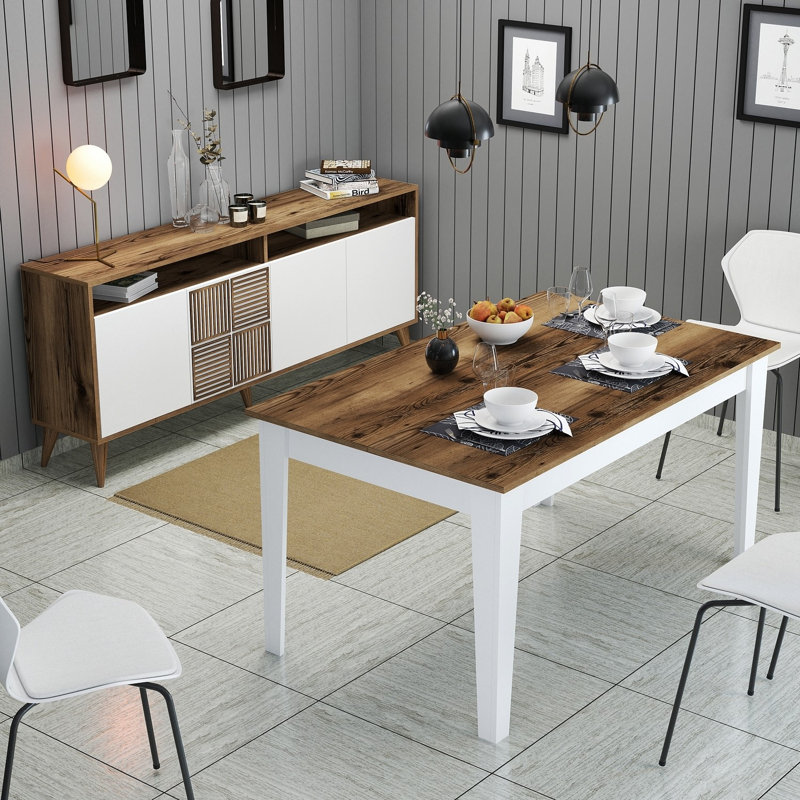 Ensemble de meubles de salon, Blanc / Brun, Brun / Blanc