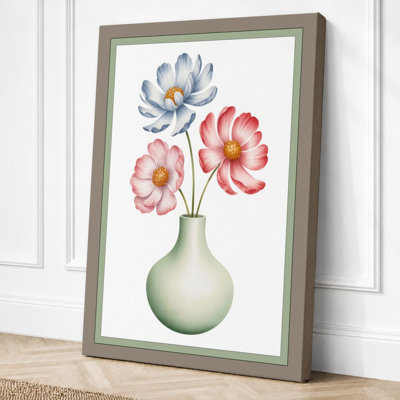 Soft Florals in Glass Botanical 1 Piece Wrapped Canvas Wall Art