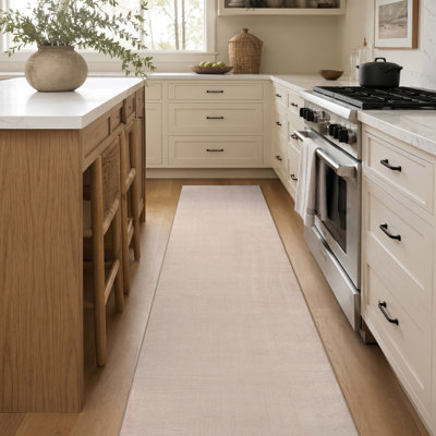 Tapis crème antidérapant Linear Block