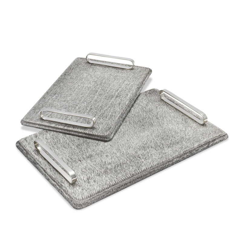 Audrina Stainless Steel Tray - Set of 2