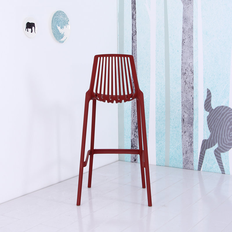 Tabouret de bar 29,5 po en plastique Brenna, Rouge