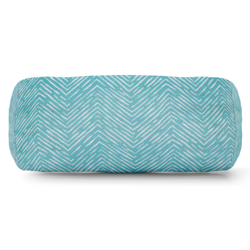 Southwestern Geometric Outdoor Reversible Throw Pillow, Teal