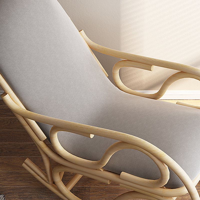 Chaise berçante en rotin naturel tissé