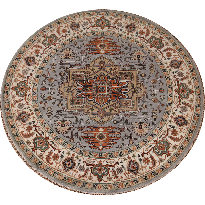 Tapis à motif géométrique rond 8x8