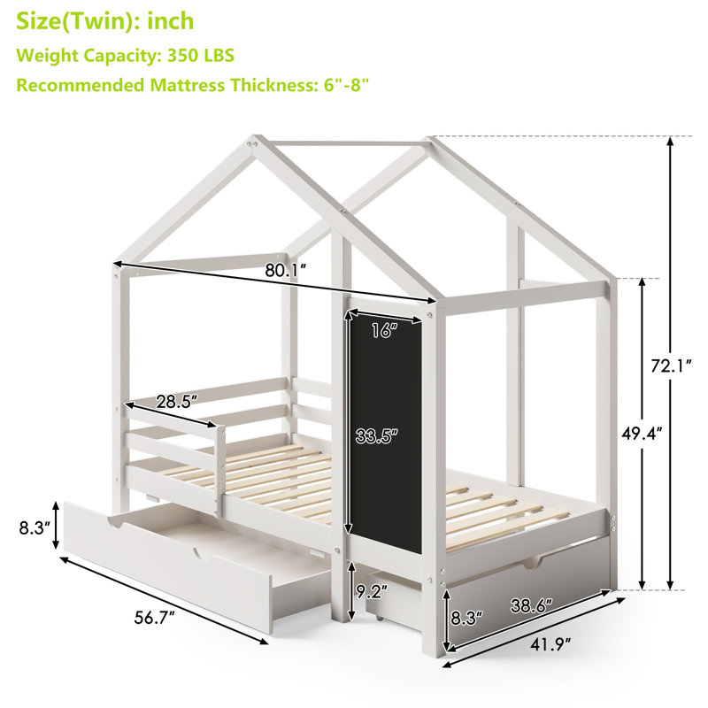 Arcadia Loft Bed With Two Storage Boxes, Rustic Pine And Chalkboard, Twin