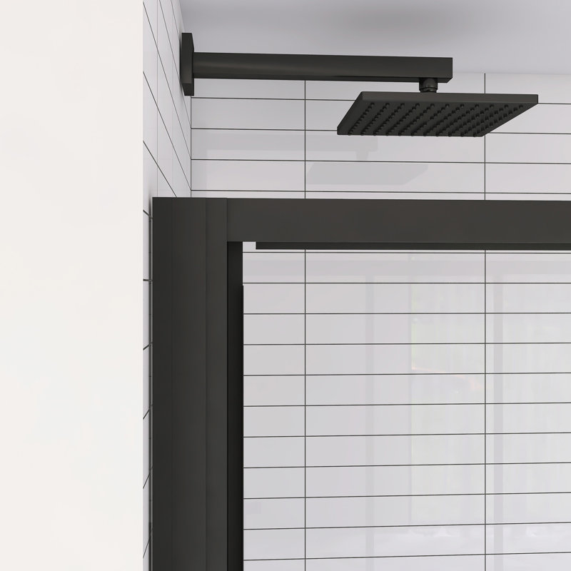 Porte de douche coulissante encadrée l 56 à 60 po x H 70 po - largeur réglable et installation réversible