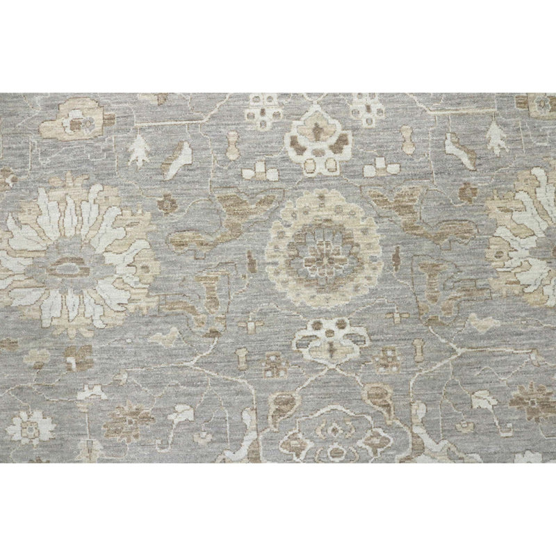 Tapis beige noué à la main de haute qualité, Rectangle de 5 pi x 8 pi