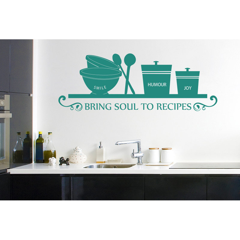 Food & Beverage Wall Decal, Large, Aqua Green