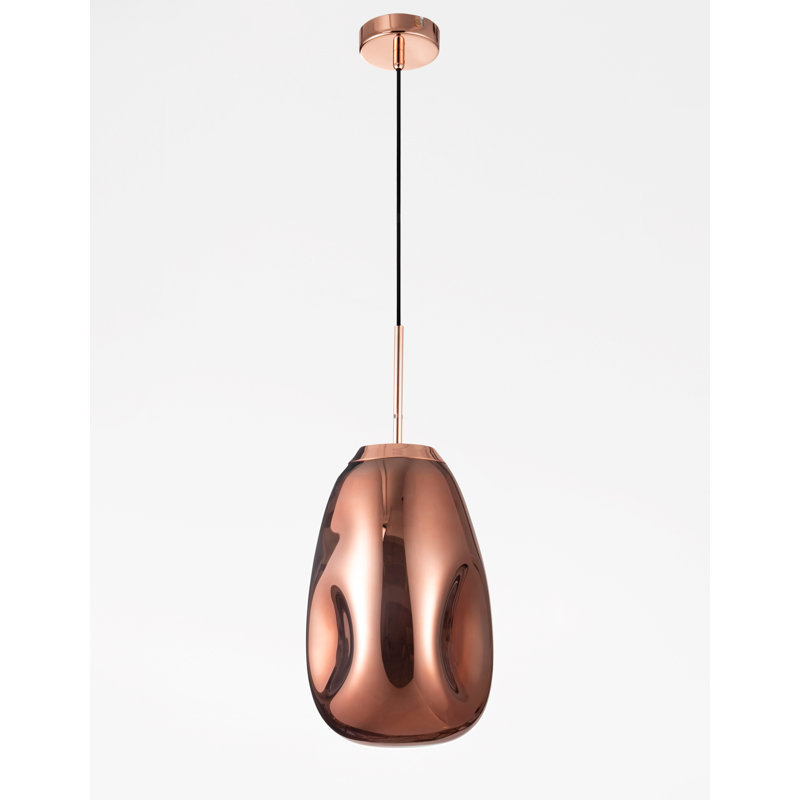 1 - Light Teardrop Pendant, Copper
