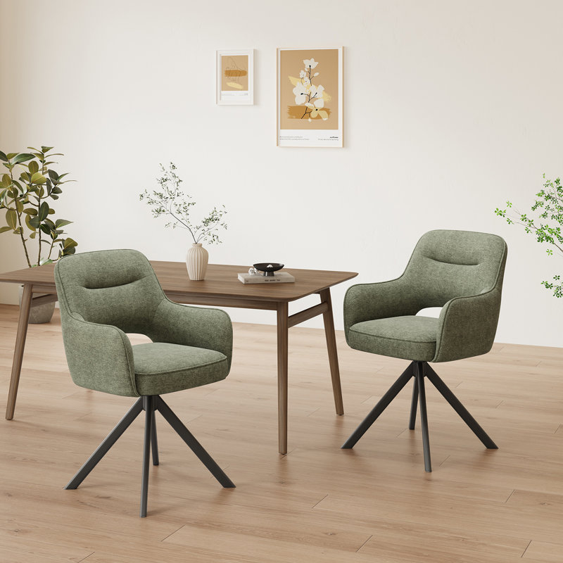 51cm H Fabric Upholstered Metal Upholstered Back Armchair, Green