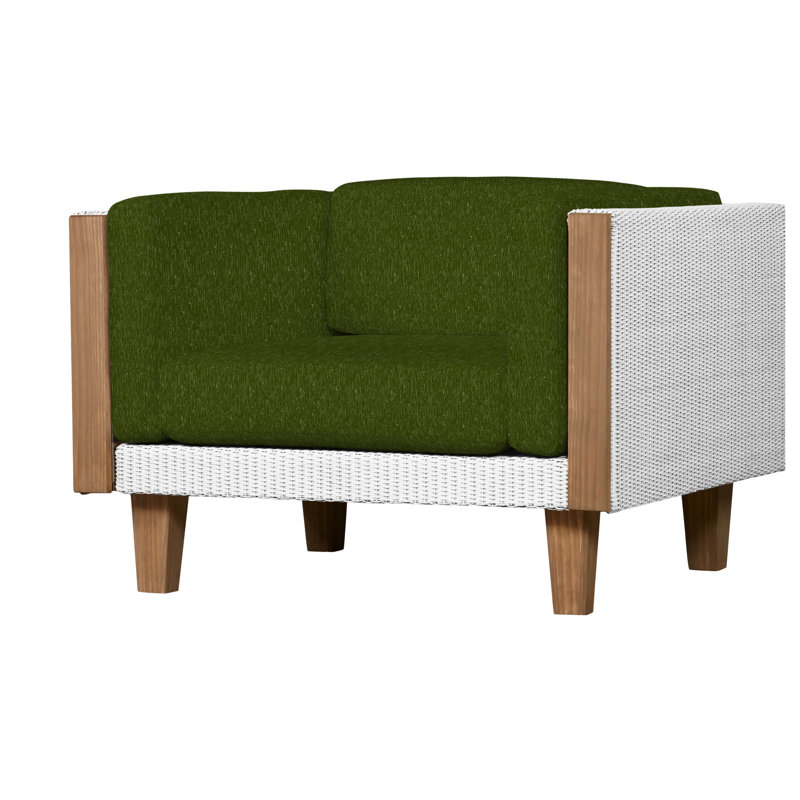 Catalina Outdoor Teak Lounge Chair, White, Demo Skyway