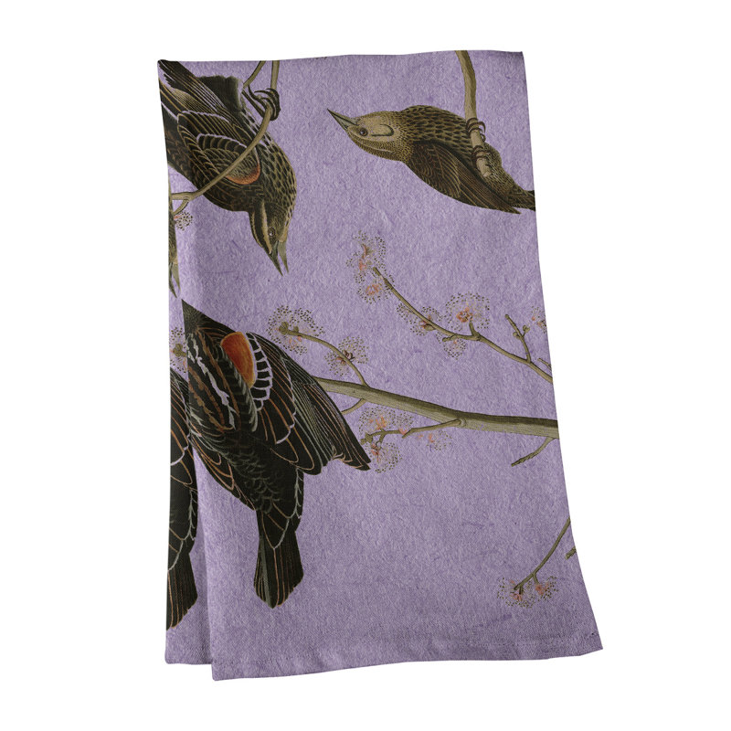 Serviette à thé à oreilles starling, Polyester sergé, Mauve