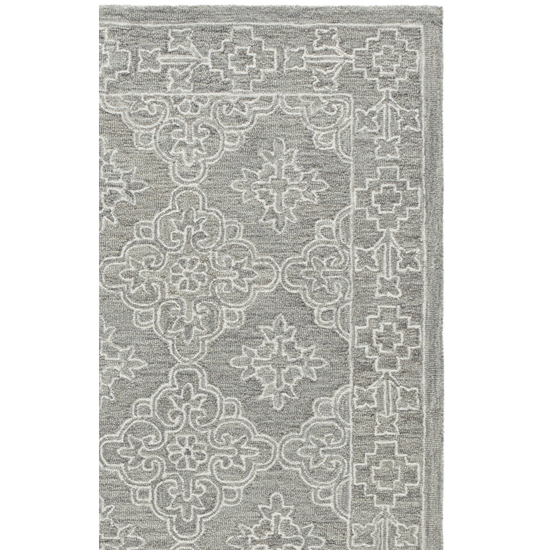 Martha Stewart 3860 Hand Tufted 85% Wool; 15% Cotton Damask Rug, 5'-0" X 8'-0" Rectangle